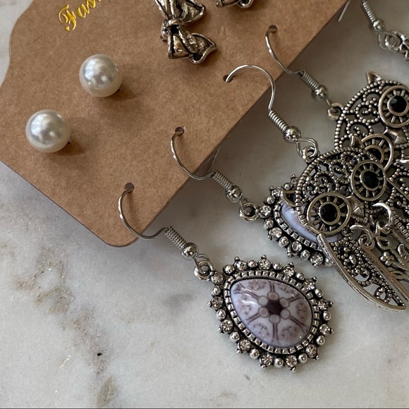 Bohemian Dangle + Stud Earrings - 6 Sets - Picture 7 of 8